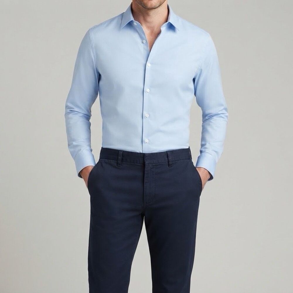 Dockers Mens Navy Blue Cotton Pants 34x30 Classic Fit Casual